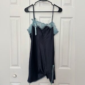 Victoria's Secret Satin Chemise - Black and Blue